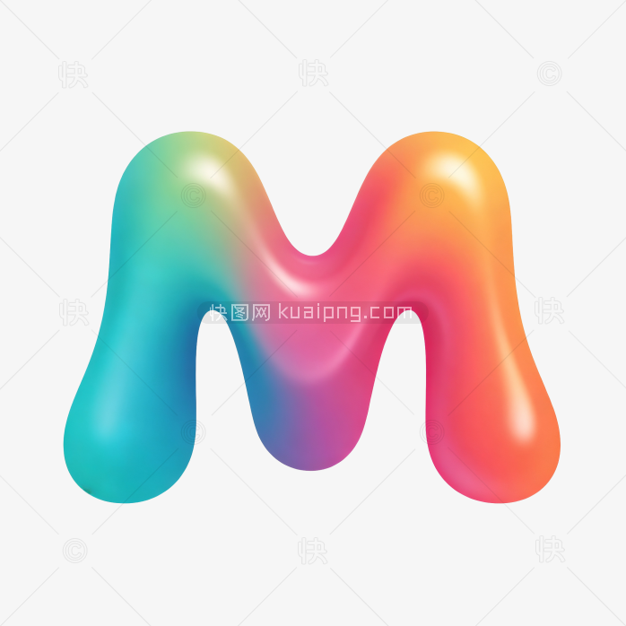 原创立体字母M