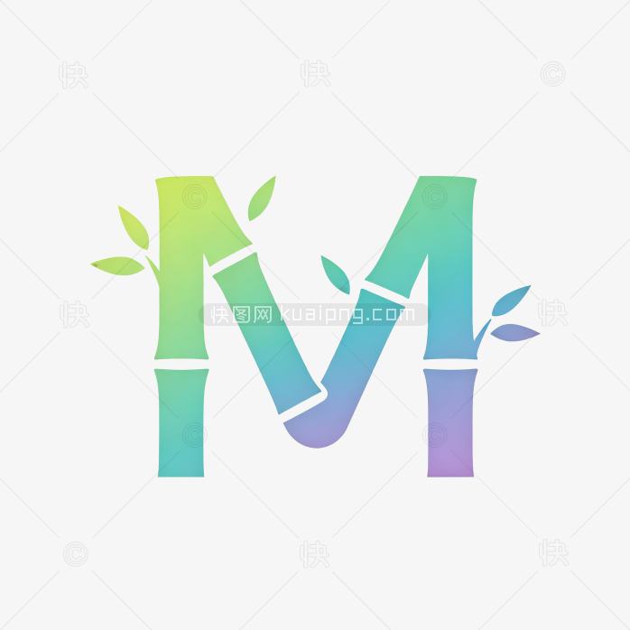 原创创意竹子字母M字体