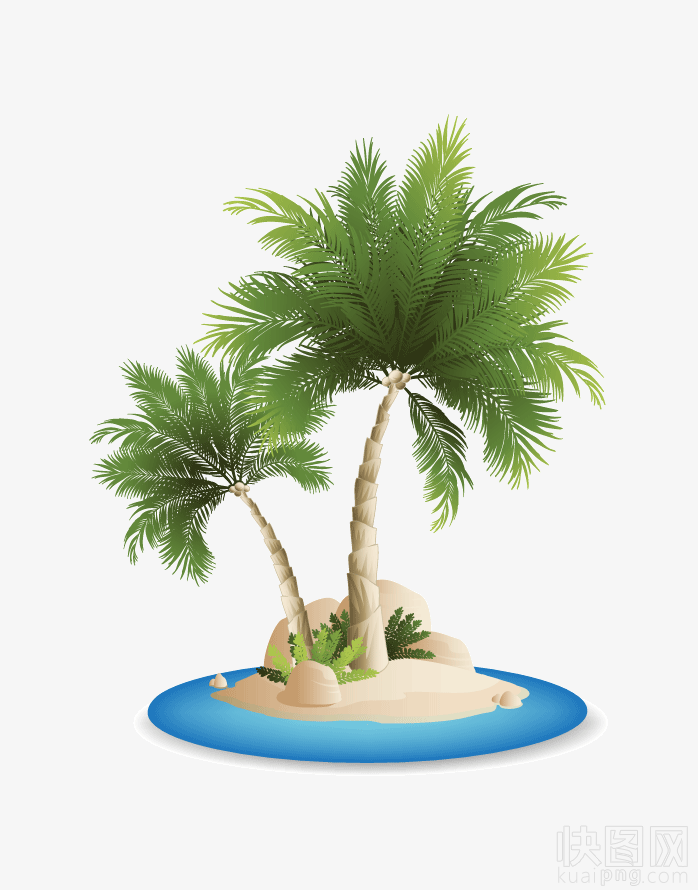 夏天椰子树海滩